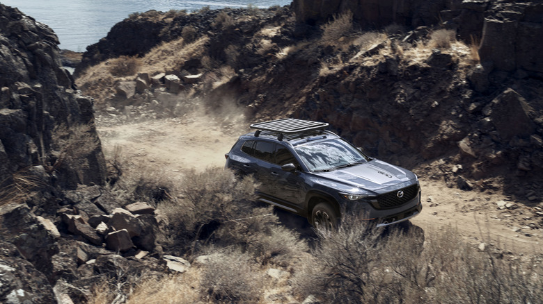 Mazda CX-50 Meridian Edition on a dirt trail
