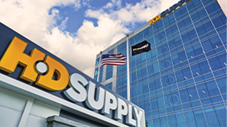 The HD Supply headquarters from an upward angle