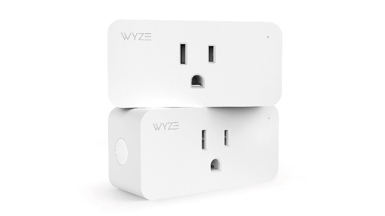 two Wyze smart plugs stacked