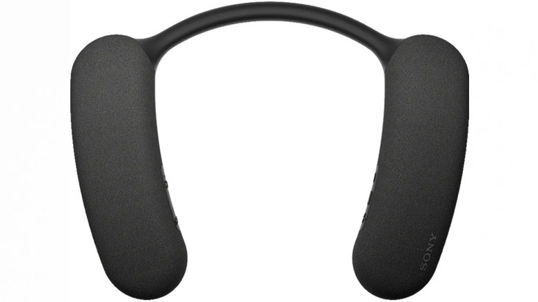 Sony BRAVIA Theater U wearable speakers on display against a white background
