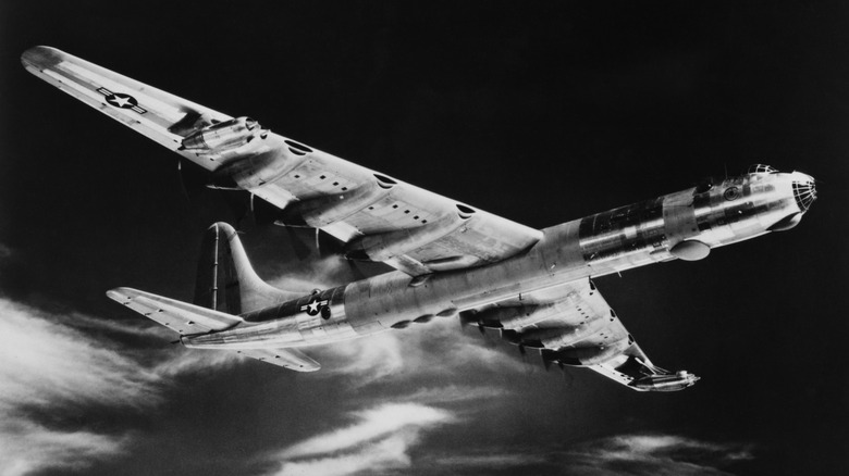 the Convair B-36 Peacemaker showing its six piston engines and four turbojet engines