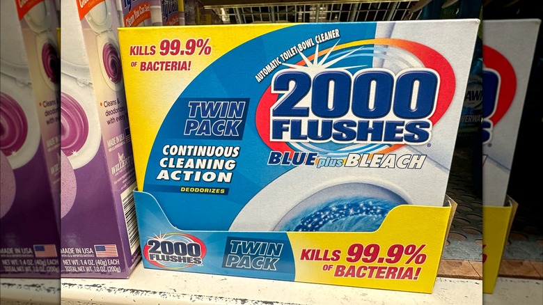 A packet of 2000 Flushes in a store
