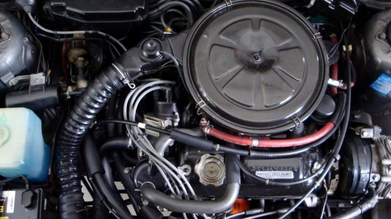 Honda EK1 CVCC engine in engine bay