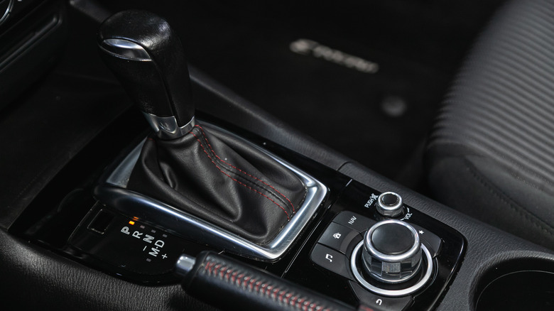 Closeup of Mazda3 manual gearshift