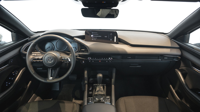 Mazda3 interior view of front seats and dashboard