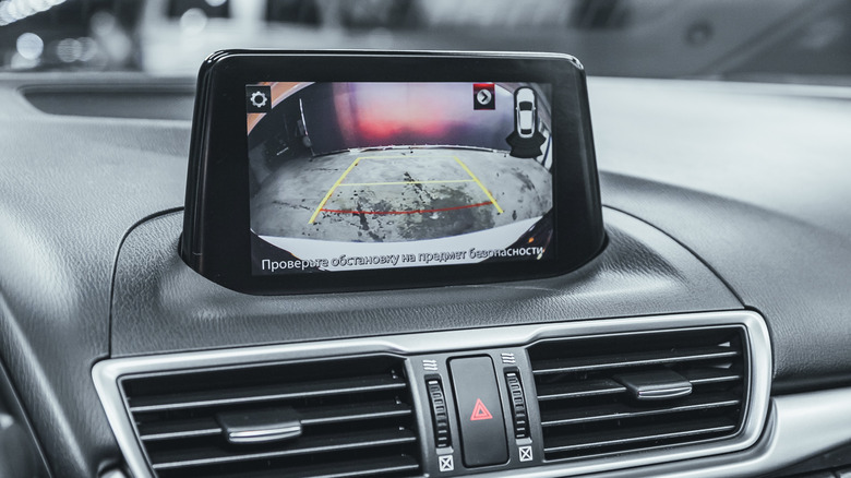 View of Mazda3 dashboard and infotainment screen