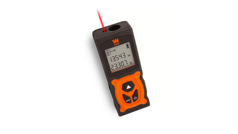 The Wen 130ft. Laser Measure on a white background.