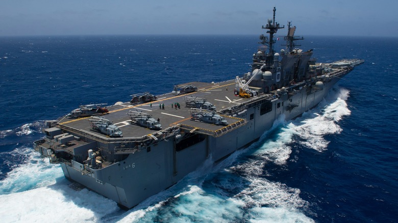 The stern of USS America in 2016