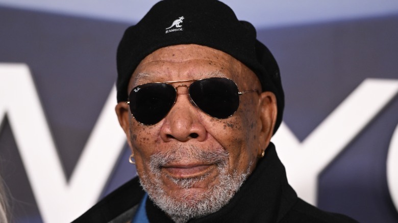 Morgan Freeman with dark shades at an event