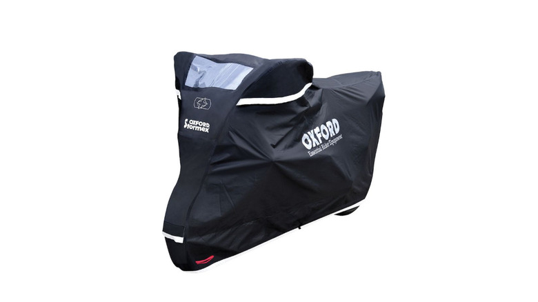 Motorcycle with Oxford Stormex cover on it