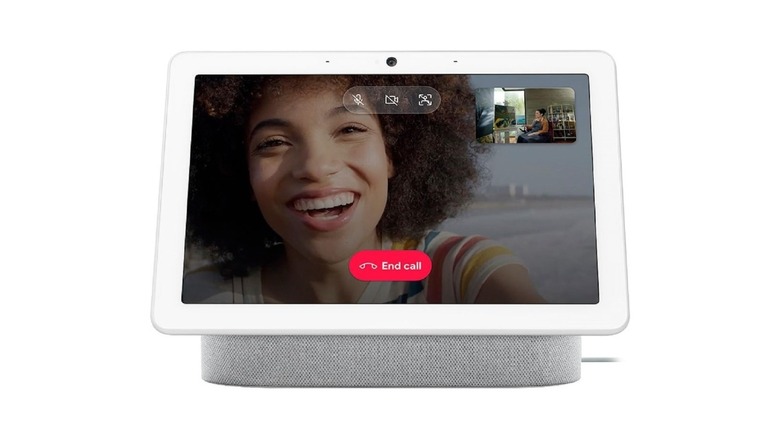 Google Nest Hub Max with an ongoing video call