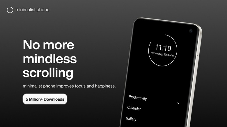 Minimalist phone launcher app preview