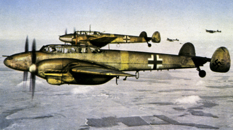 Flight of Messerschmitt BF110s