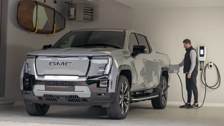 GMC Sierra EV being recharged