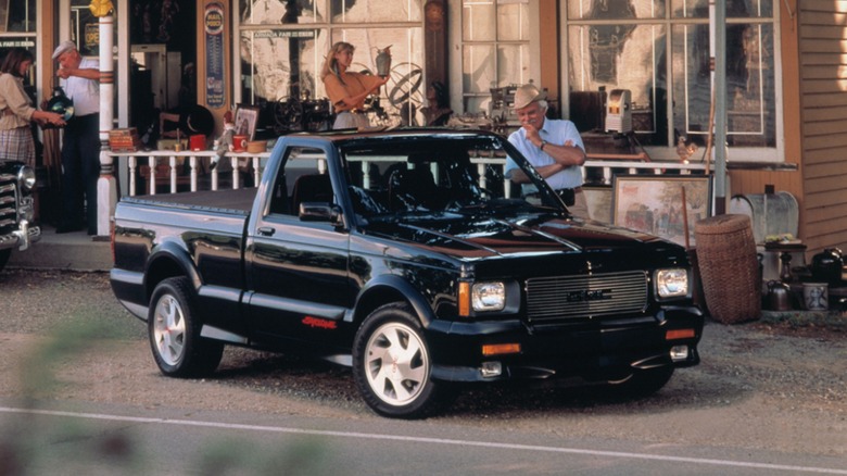 1991 GMC Syclone in front of building