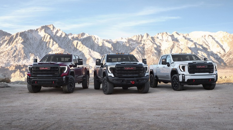 GMC Sierra 2500HD trucks parked alongside each other