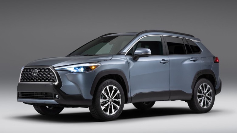 A blue 2022 Toyota Corolla Cross