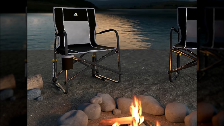 GCI folding chairs near a fire pit