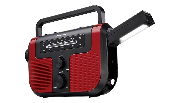 WeatherX Hand Crank Weatherband AM/FM Radio against a white background