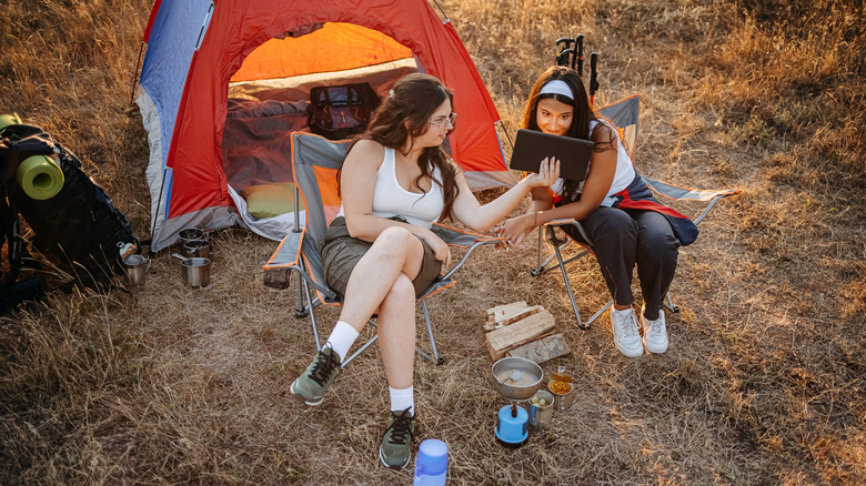 friends on a camping trip