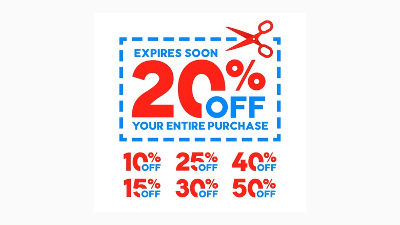 Graphic of coupons and discounts