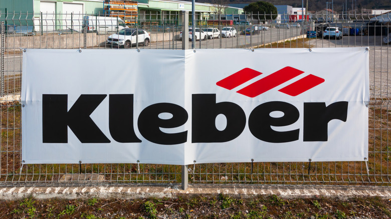 Kleber logo on fence