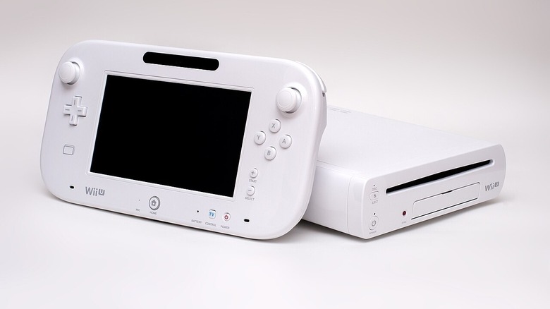 Wii U in white, and the Wii U gamepad controller