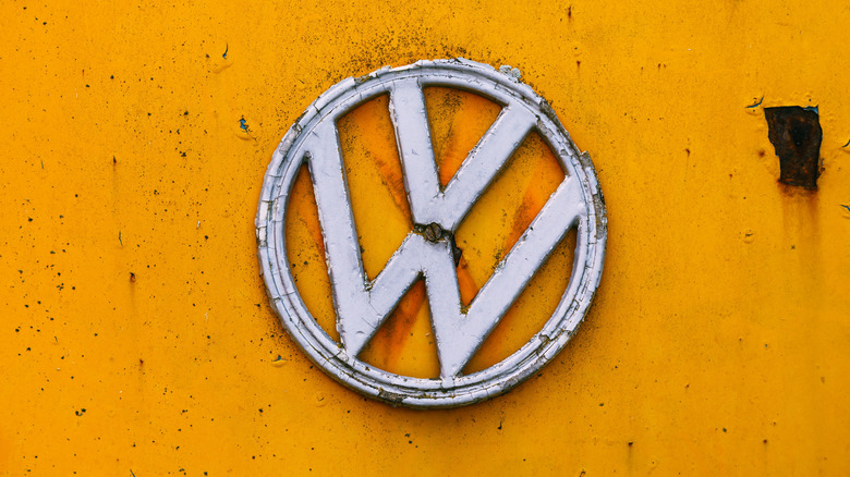 Volkswagen logo in disrepair