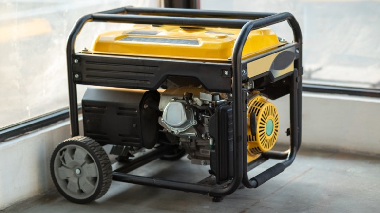 A generator running in cold weather