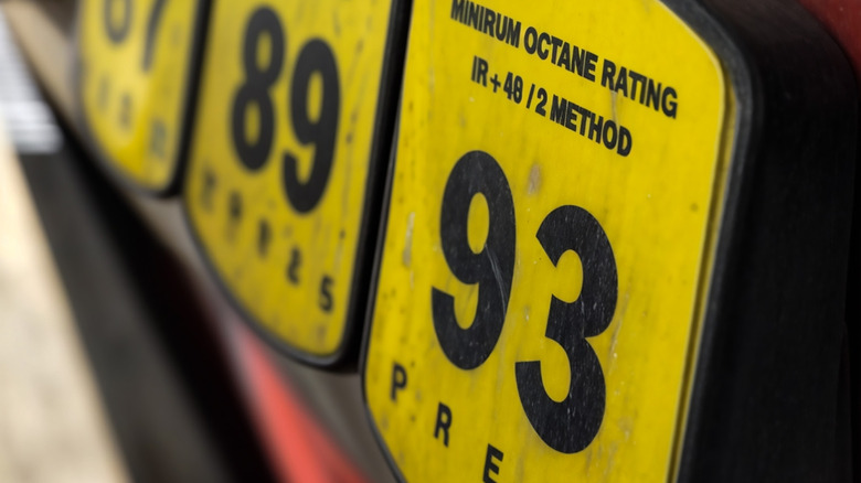 93 octane gas at pump