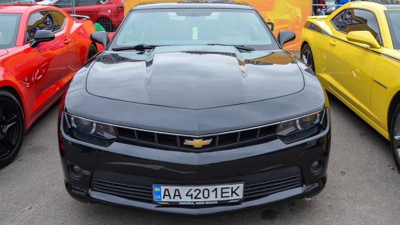 A sleek black Chevrolet Camaro