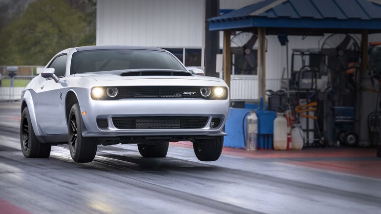 Dodge Challenger SRT Demon 170 doing a wheelie