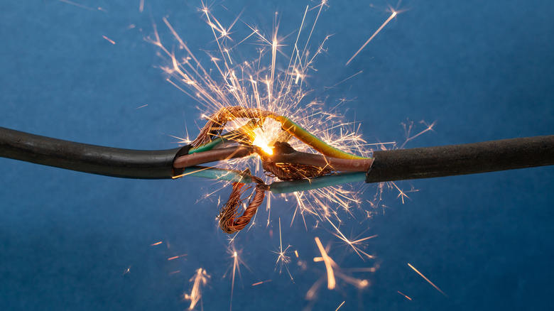 spark in wire