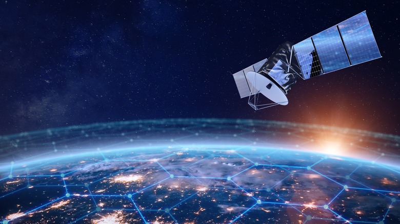 A satellite above Earth