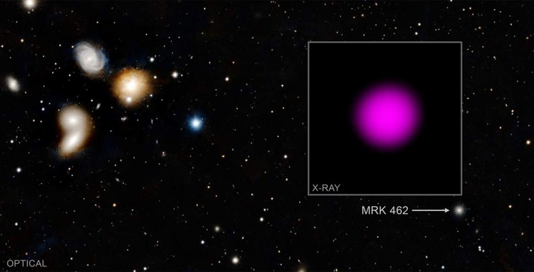 X-rays emitted from the Markian 462 mini supermassive black hole