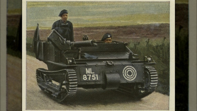  two soldiers driving tankette Mark VI