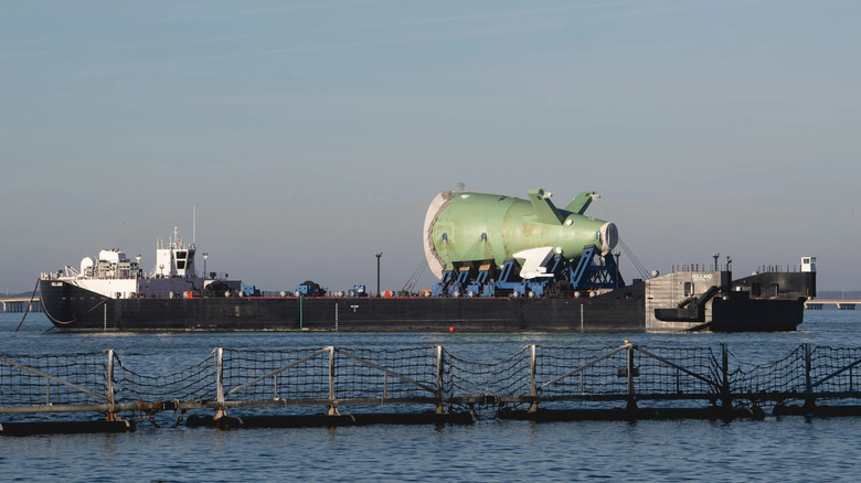 Stern section of Columbia-class submarine under construction