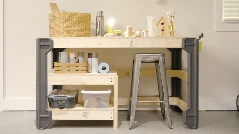 Picture showing Ryobi Framework set up as a crafting station