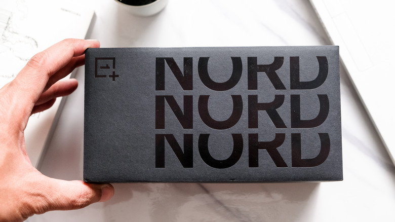 The box of the first-generation OnePlus Nord.