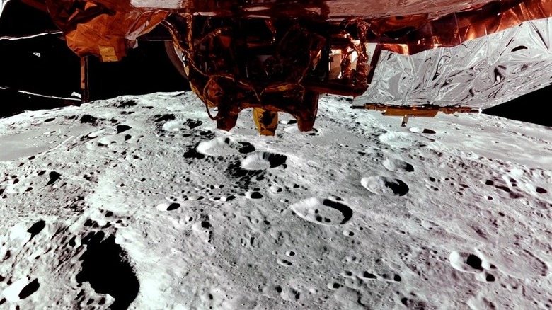Photo from underneath the Blue Ghost as it flies over the surface of the Moon.