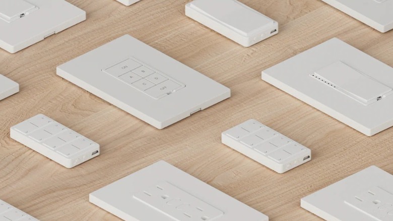 A collection of Insteon devices sitting on a table