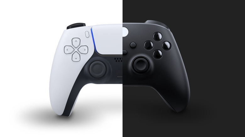 DualSense and Xbox Elite controller split down center