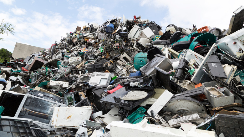 Pile of broken electronics