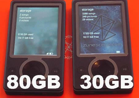 Zune 30gb versus 80gb