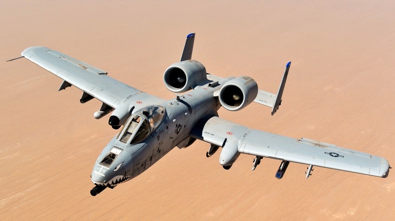 An A-10 Thunderbolt II flying over Afghanistan ISO Operation Enduring Freedom in 2011