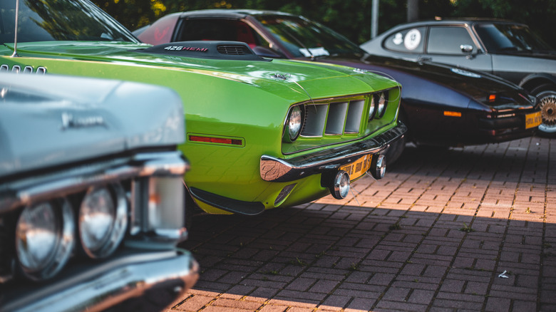 Green 1971 HEMI Cuda convertible