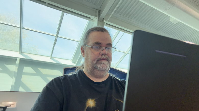Man sitting at a Googlebook