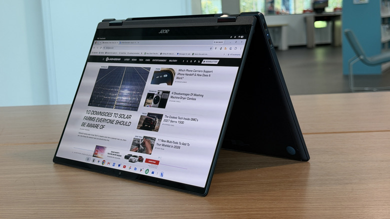 Googlebook on a table in tent mode