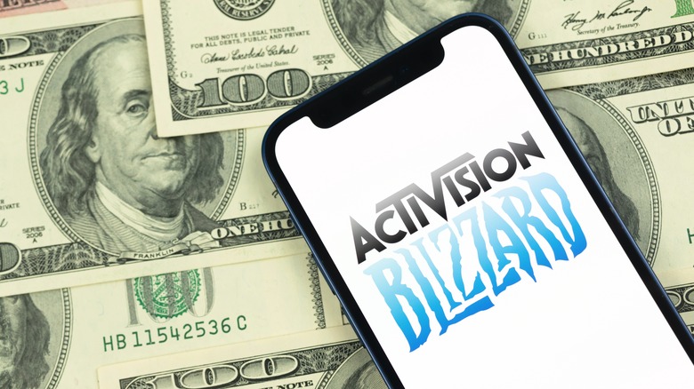 Activision Blizzard logo on phone