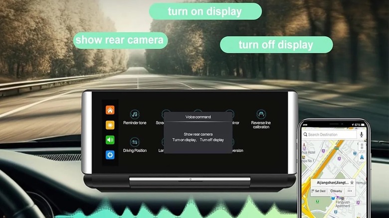 6.8" Foldable Touchscreen Car Display with Apple CarPlay & Android Auto Support